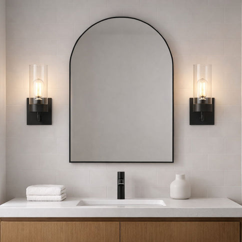 Zephyr - Single Light Sconce - Black / Clear