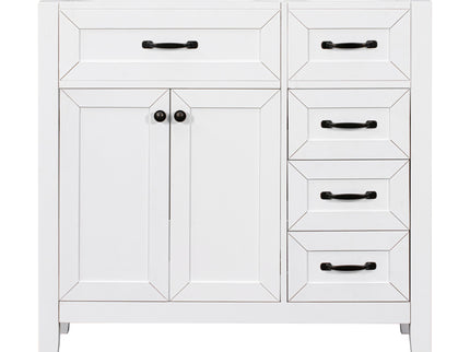 Modern Bathroom Vanity Base Only, 2 Doors And 3 Drawers