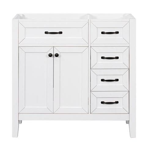 Modern Bathroom Vanity Base Only, 2 Doors And 3 Drawers