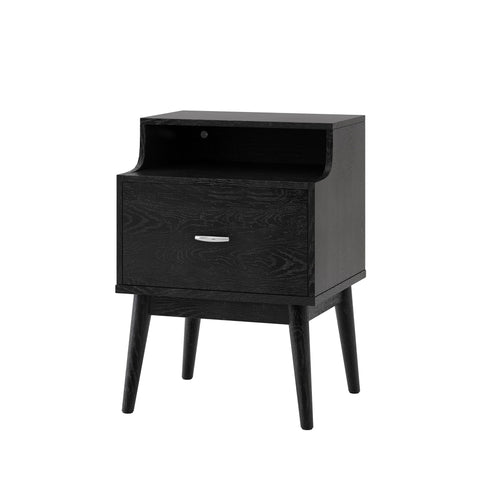 Starla - Wooden Nightstand - Black