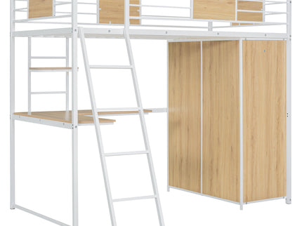 Loft Bed With L Shape Desk And Wardrobe