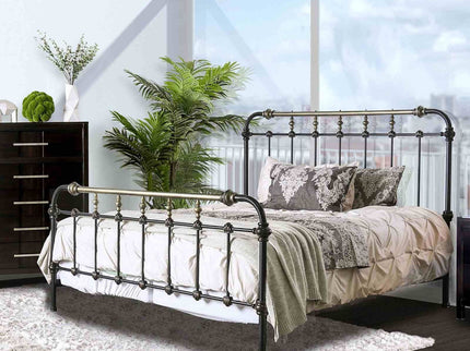 Transitional Style Bed With Accents