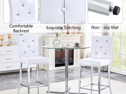 Bar Chairs & Crystal Clasp Design (Set of 2)