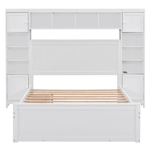Bed With All In One Cabinet, Shelf And Sockets, Trundle