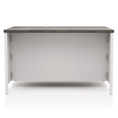 Counter Height Dining Table With Storage Cabinet Base - Dark Gray / Off White / Off White / Gray