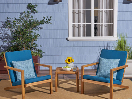 Celestaria - 3 Piece Outdoor Chat Set With Adirondack Chairs, Cushions And Side Table