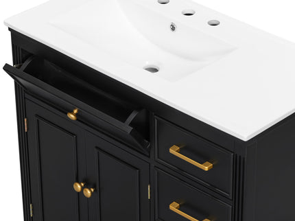 2 Piece Freestanding Bathroom Vanity Set With Sink Top, Reversible Dual Layout