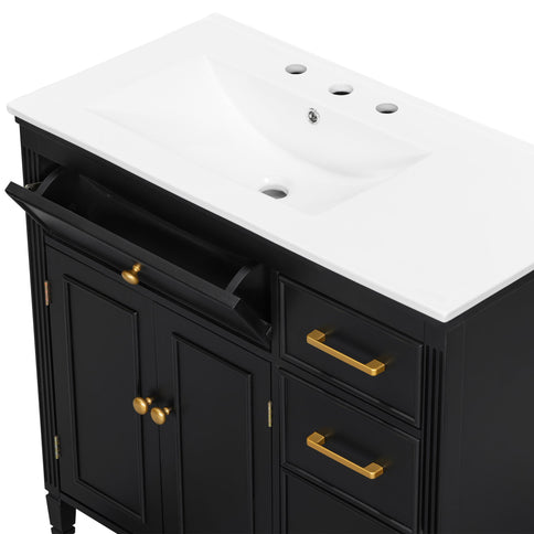 Bathroom Vanity With Sink Top, 3 Soft Closing Drawers