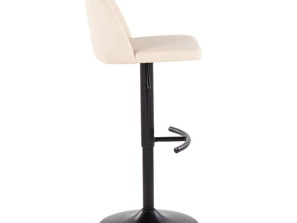 Toriano - Contemporary Adjustable Bar Stool With Rounded T Footrest (Set of 2)