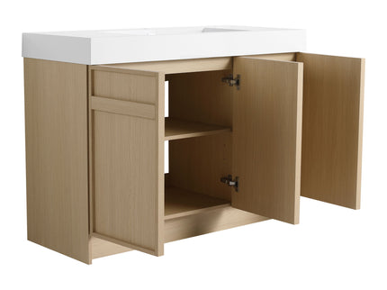 Freestanding Bathroom Vanity With Resin Sink & Soft Close Cabinet Doors