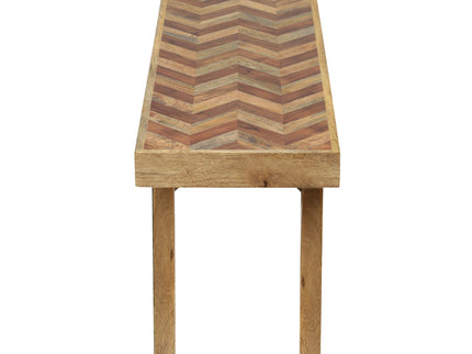 Artisan - Handcrafted Mango Wood Bench Rustic Boho Style - Natural