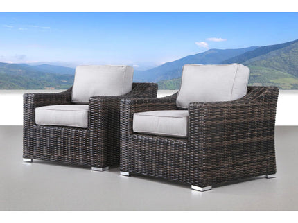 Modern Patio Chair With Cushions (Set of 2) - Brown