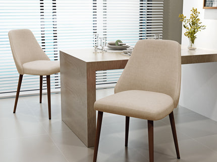 Modern Dining Chair With Iron Legs And Wood Finish