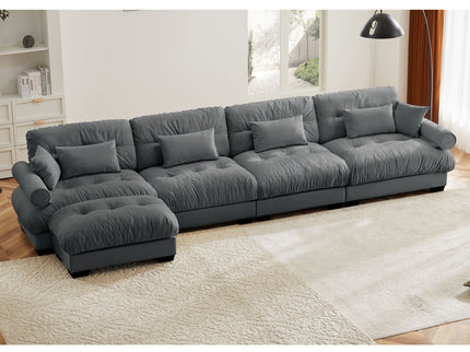 Super Comfort Oversized Modular Sectional Sofa With Movable Ottoman