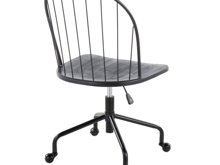 Riley - Farmhouse Adjustable High Back Office Chair - Black