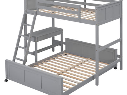 Full Over Full Bunk Bed With Desk