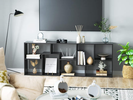 Asymmetrical Display Shelf & Bookcase, 5 Tier