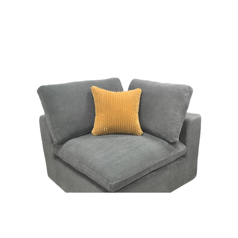 Coffee Bean Like Upholstery Full Compressed Modular Sectional With Toss Pillows - Light Gray