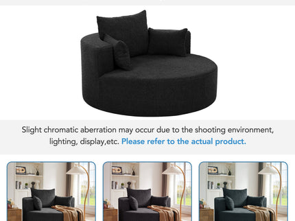 360° Swivel Chair Accent Barrel Chair With Removable Pillows