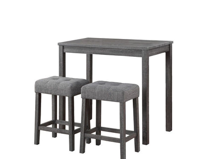 Lux - 3 Piece Counter Height Pub Table With Tufted Stools (Set of 3)