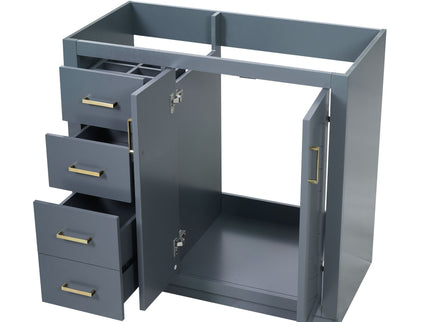 Retro Style Bathroom Vanity, 3 Drawers & Soft Closing Doors