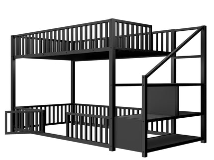 Bunk Bed With Storage Ladder, Compact Design