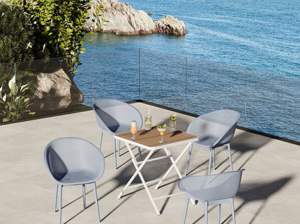 2 Piece Durable Single Chair With Hollow Out Design