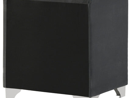Upholstered 2 Drawer Nightstand With Accents