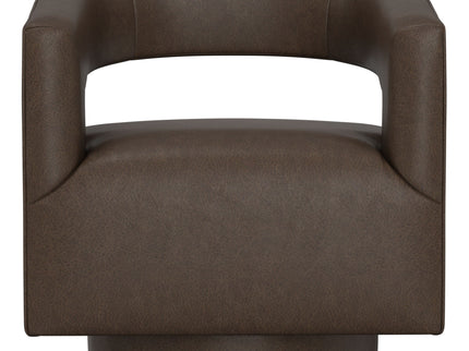 Swivel Accent Chair With Geometric Backrest