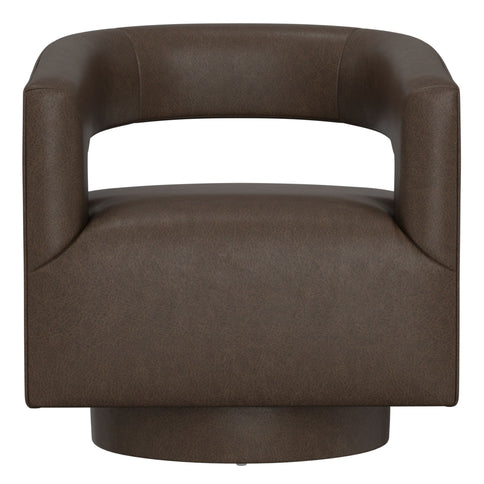 Swivel Accent Chair With Geometric Backrest