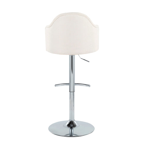 Ahoy - Contemporary Adjustable Barstool With Swivel With Rounded T Footrest (Set of 2)