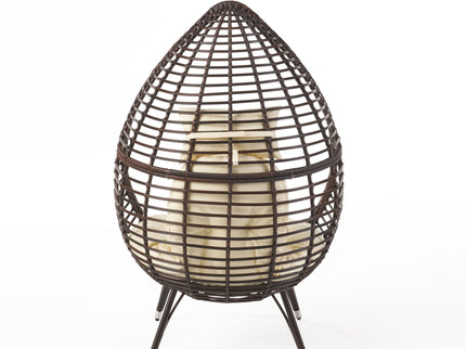 Cutter Teardrop Patio Chair With Water Resistant Cushion - Multi / Brown / Beige