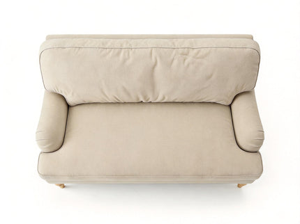 Loveseat Sofa, Upholstered Small Couch For Living Room - Cream Beige