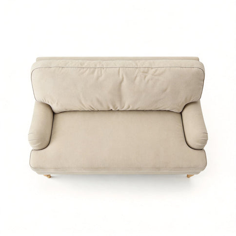 Loveseat Sofa, Upholstered Small Couch For Living Room - Cream Beige