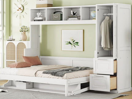 Space Saving Murphy Wall Bed With Closet And Drawers