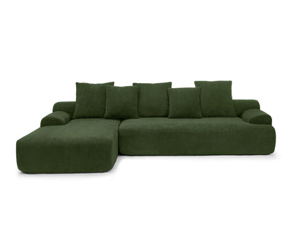 L-Shape Sectional Sofa, Modular Compressed Couch For Living Room Bedroom, 4 Seater - Green