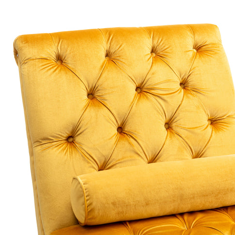 Chaise Lounge Indoor, Button Tufted Upholstered Chaise Lounge Chair With Pillow