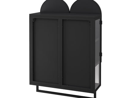 Double Arched Mirror Wall Cabinet With 2 Doors, Featuring Adjustable Shelves And Towel Rack