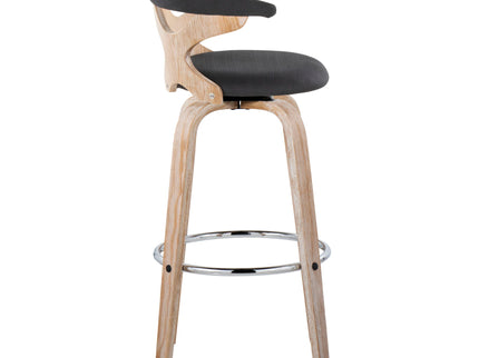 Gardenia - Contemporary Fixed Height Barstool With Swivel With Round Footrest (Set of 2)