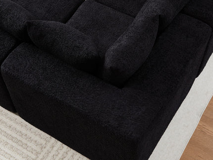 L - Shaped Modular Sofa With Deep Seat And 11 Pillows