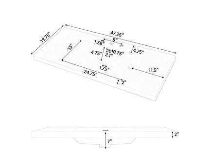 Bathroom Vanity With Sink, 2 Doors 8 Drawers, Soft Close System, Classic Design