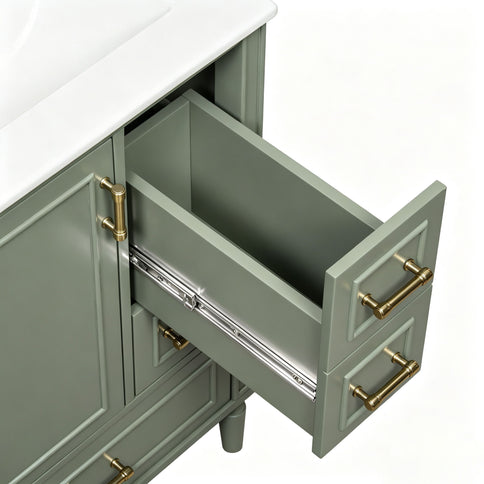 Modern Bathroom Vanity With Sink, Soft Close Doors, 3 Drawers