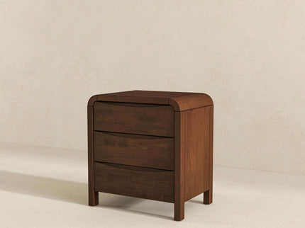 Lionel - Nightstand 3 Drawer Bed Side Table - Brown