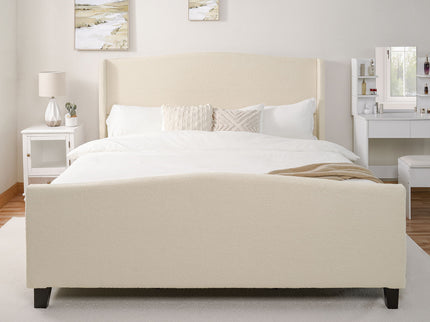 Platform Bed Frame With Tall Headboard And High Footboard