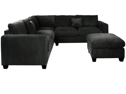 Modern Style L-Shaped Sectional Set With Ottoman