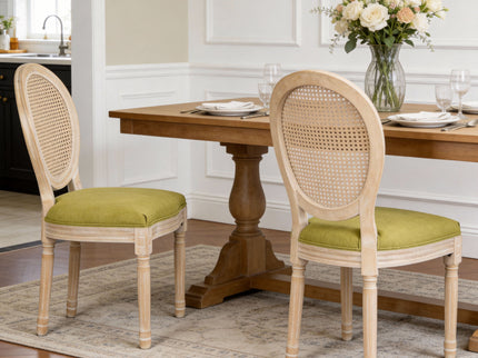 French Country Dining Chairs & Round Back (Set of 2)