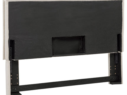 Queen / Full Size Upholstered Headboard With Flange Details - Sand