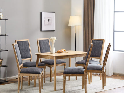 French Country Style Dining Chair With Upholstered Seating And Fluted Legs