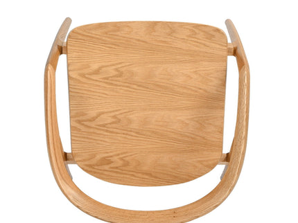 Simeon - Scandinavian Sculpted Dining Chair - Warm Natural Brown
