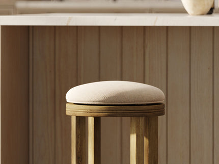 Backless Swivel Stool With Upholstered Seat